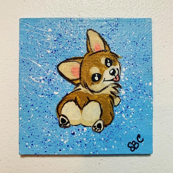 Corgi Magnet, Acrylic on Canvas - Picture 1 of 1